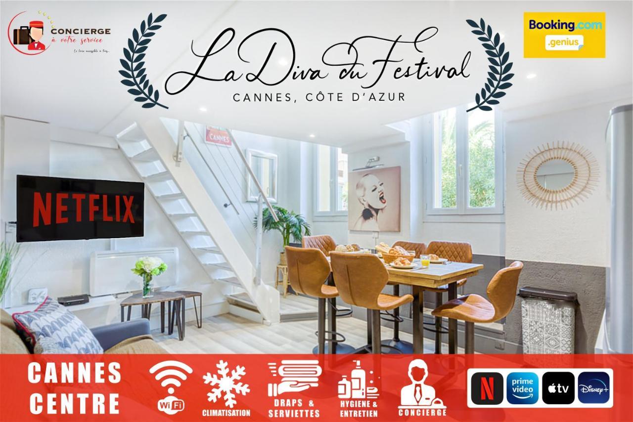 La Diva Du Festival - 10 Mn A Pied Palais & Plages - Cosy & Calme - Clim - Wifi Канни Екстер'єр фото
